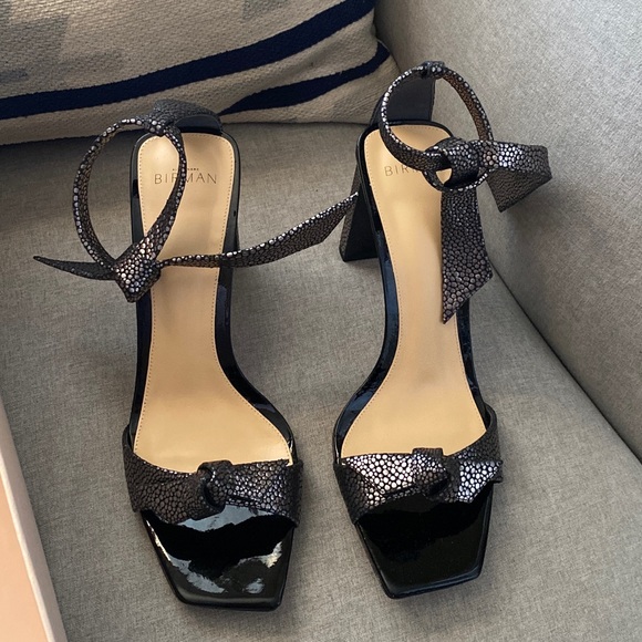 Alexandre Birman clarita 85 square pilar metallic Graphite/black 39.5 NWB - Picture 4 of 10